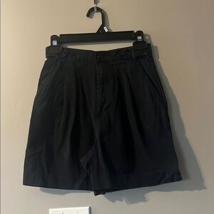 Black Pleated Shorts